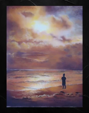 Face à l’horizon – 55cm x 65cm – Pastel sec