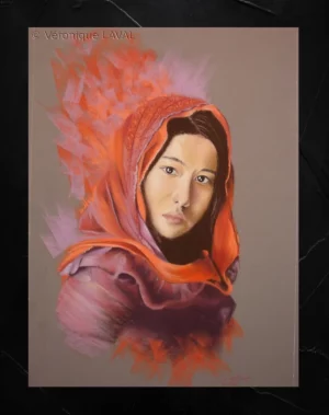 Les prunelles d’Hitomi – 50cm x 70cm – Pastel sec