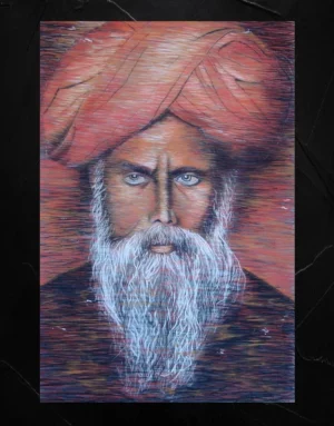 L’Homme du Gange – 50cm x 70cm – Pastel sec